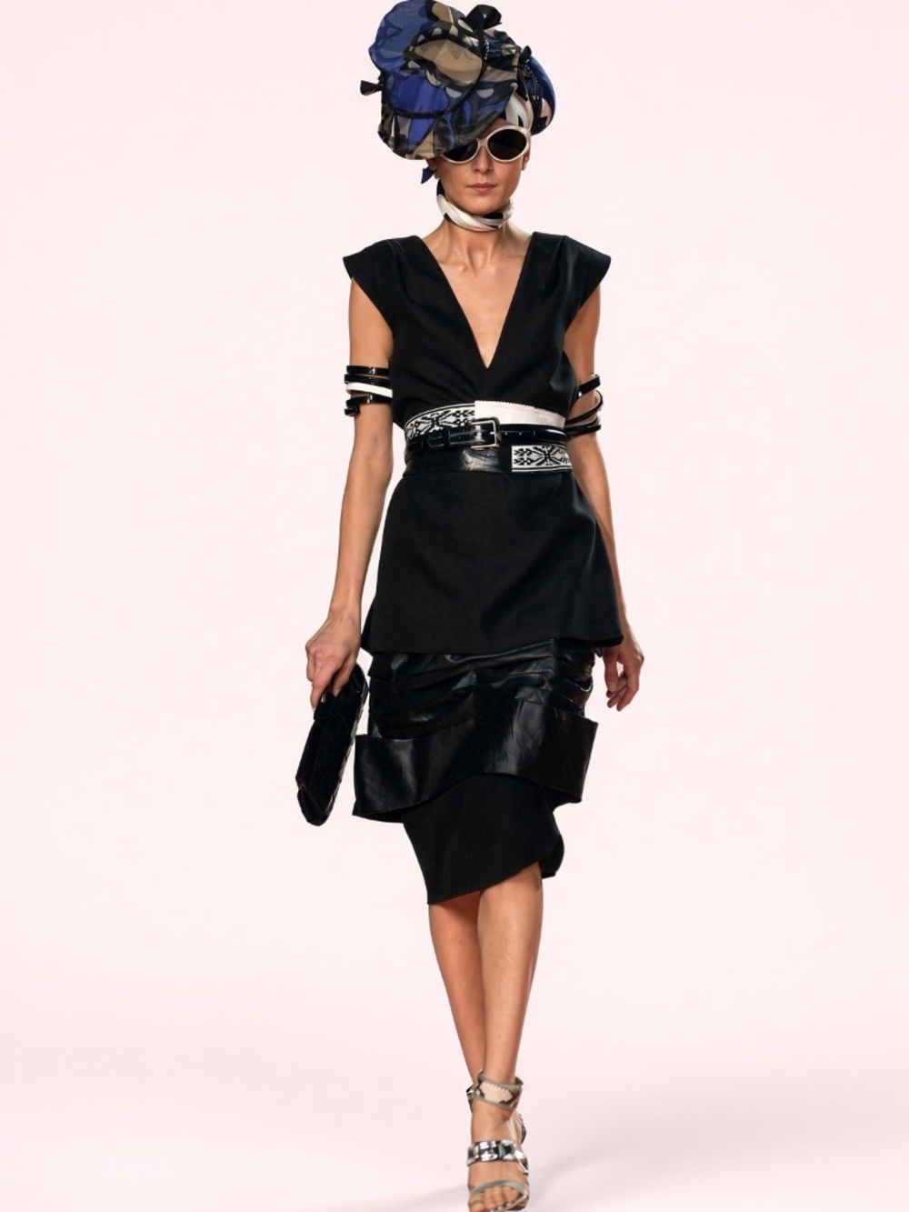 CHRISTIAN LACROIX Runway SS2008 "Japonisme" Techno Kimono Tier Dress 38 6-8